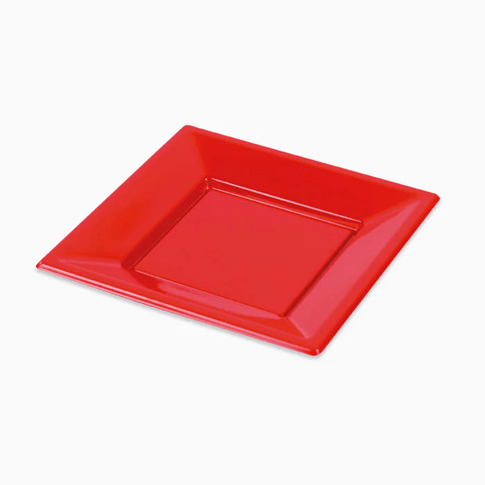 Maxi products | S/5 Plato llano cuadrado rojo 23 x 23 CM