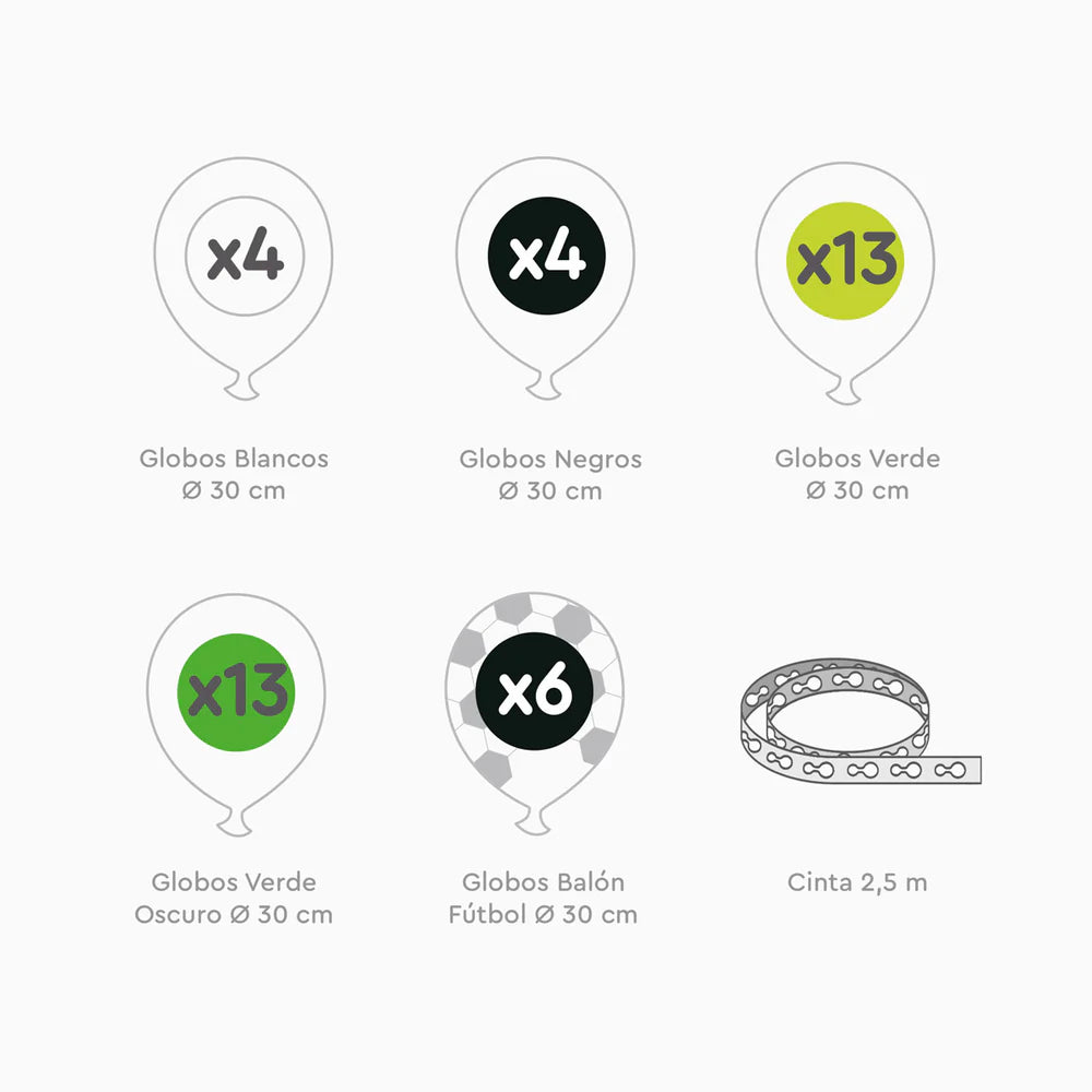 OHYEAH! | Set Arco Globos Látex Fútbol
