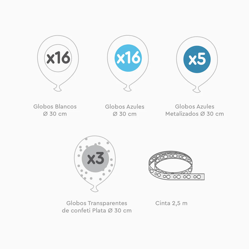 OHYEAH! | Set Arco Globos Látex Azul