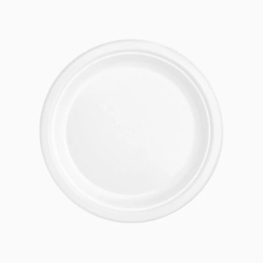 Maxi Products | S/50 Plato llano redondo caña de azúcar blanco 26 CM