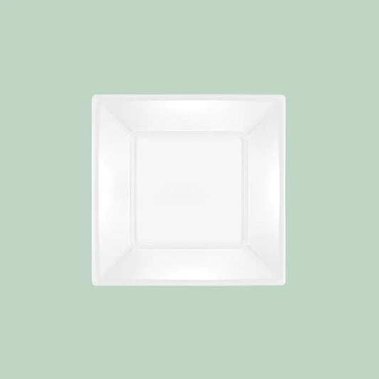 Maxi Products | S/6 Plato llano cuadrado postre blanco 17 x 17 CM