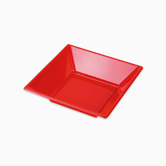 Maxi products | S/6 Plato hondo cuadrado rojo 17 x 17 CM