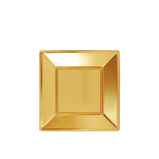Maxi Products | S/4 Plato llano cuadrado oro 23 x 23 CM