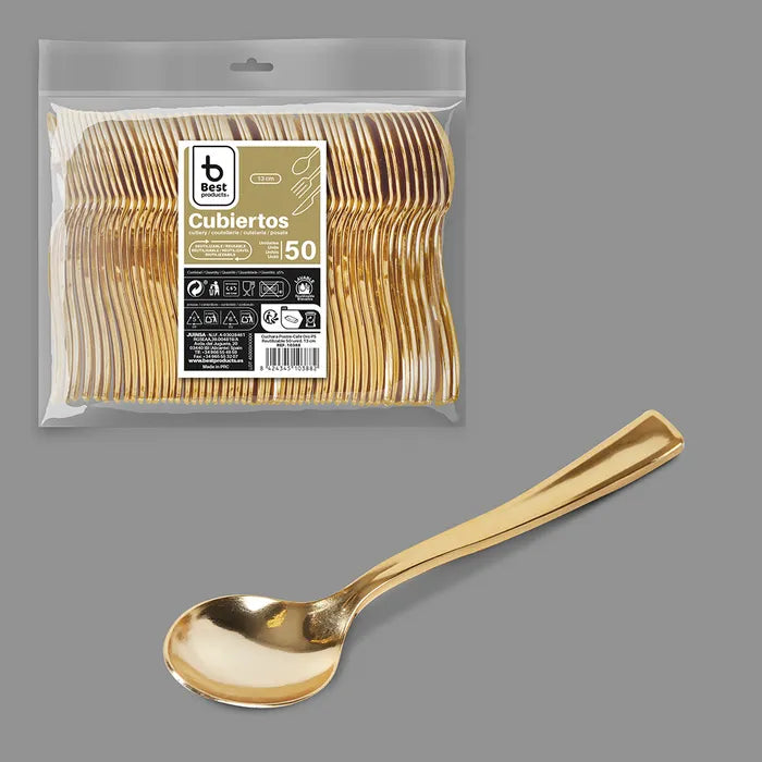 Best Products | S/50 Cucharita reutilizable oro 13CM