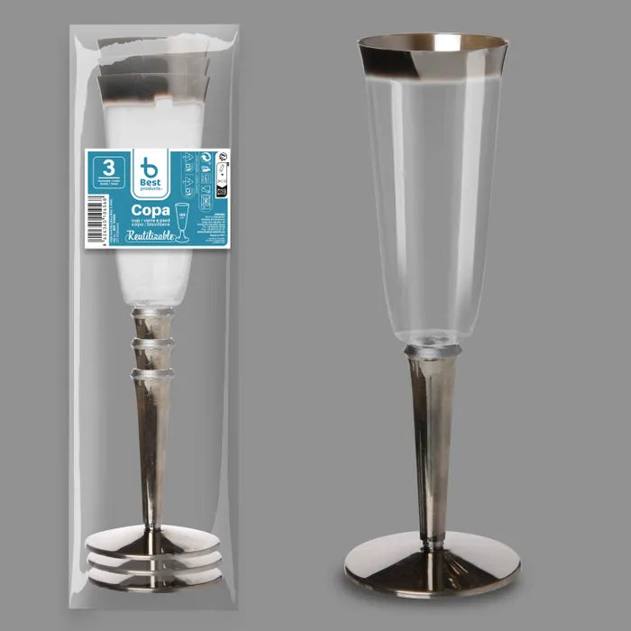 Best Products | S/3 Copa reutilizable cava p/boca plata 180 CC
