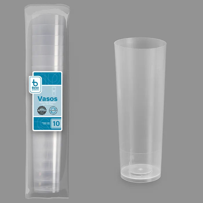 Best Products | S/10 Vaso reutilizable tubo transparente 300 CC PP