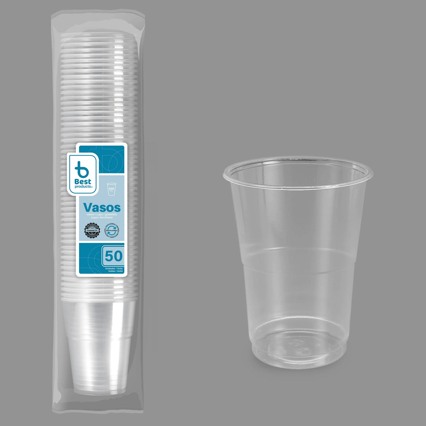 Best Products | S/50 Vaso reutilizable transparente 500 CC PP