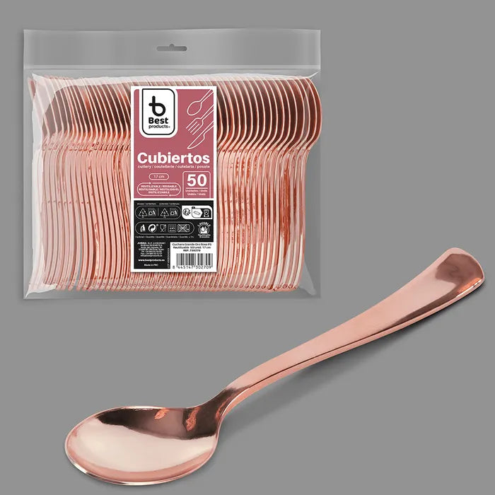 Best Products | S/50 Cuchara reutilizable oro rosa 17 CM